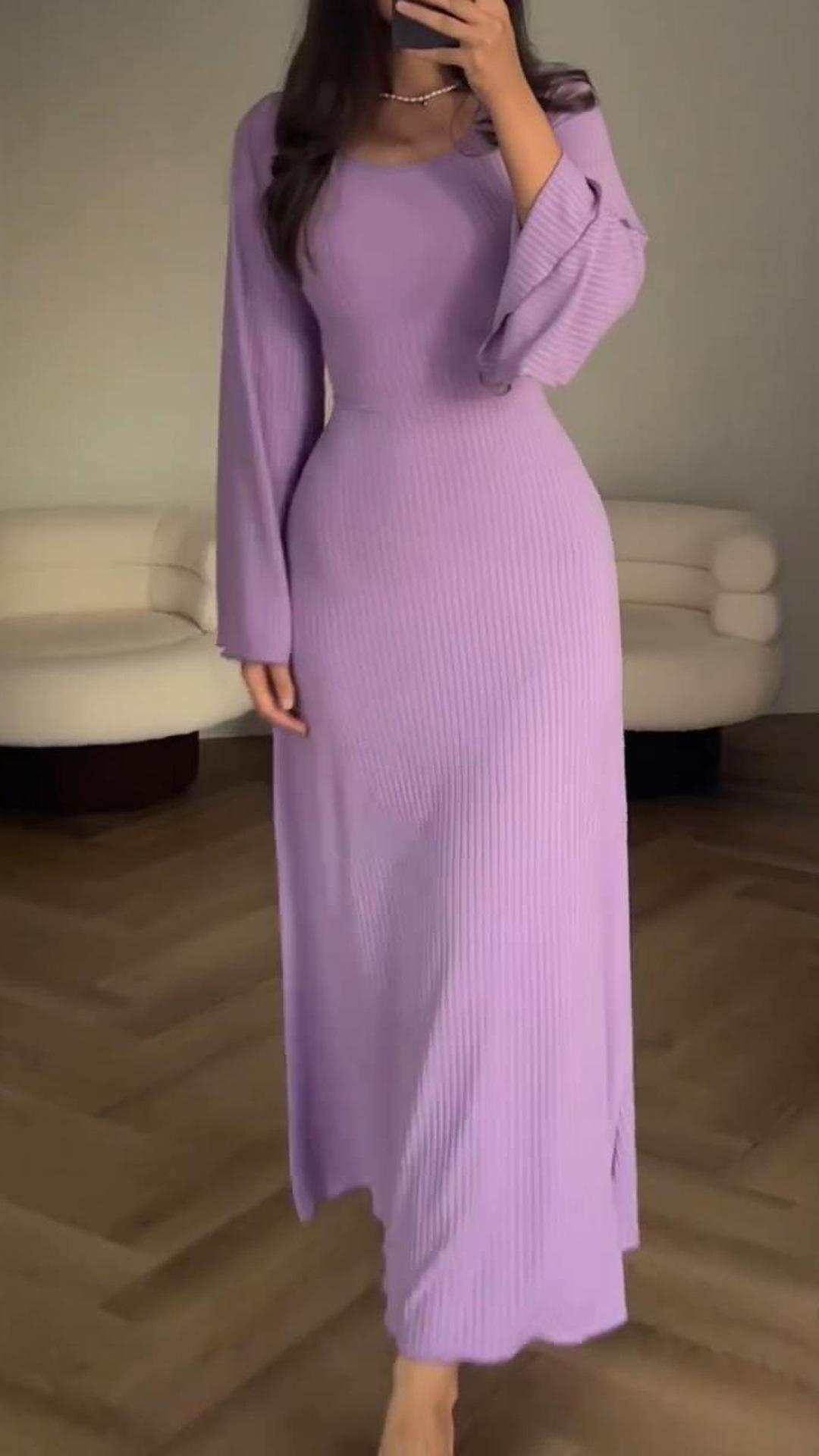 Rochie tricotată elegantă cu talie înnodată